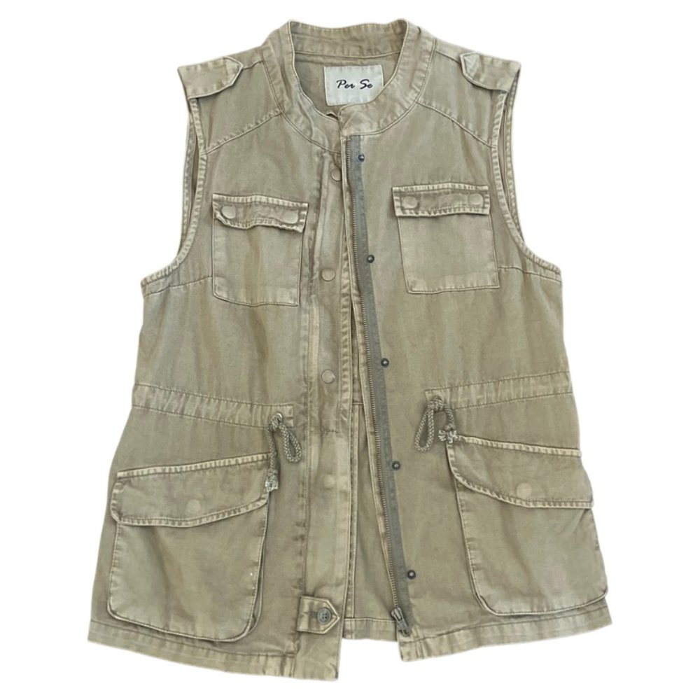 Pen Se Olive Canvas Vest - Size M